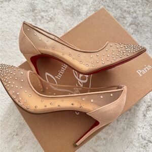 Christian Louboutin Beige Studded Women's Shoes